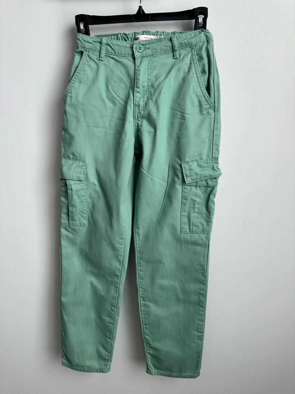 Levi’s Mint Green Cargo Pants Trendy Cotton Everyday Playwear Unisex Size 12R - Picture 4 of 13
